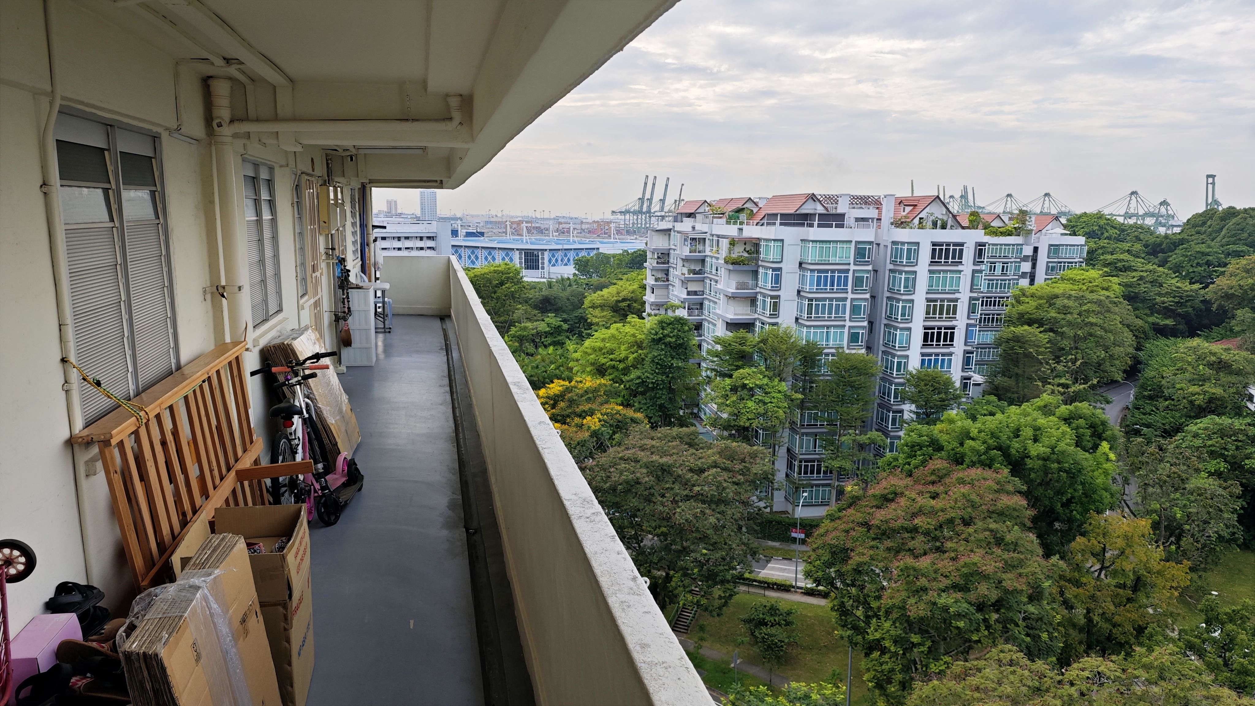 A rental flat looking across to a private condominium